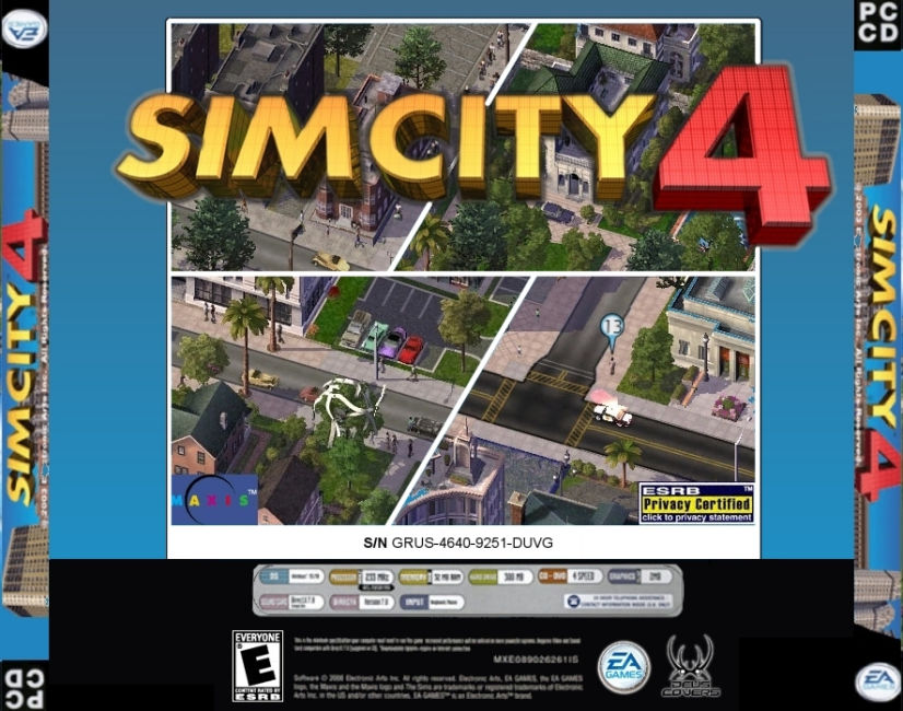 SimCity 4 - zadn CD obal