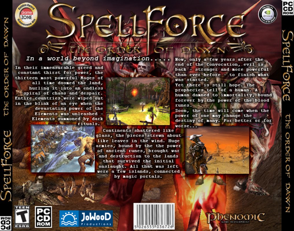 SpellForce: The Order of Dawn - zadn CD obal 2