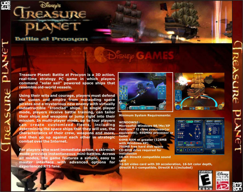 Treasure Planet - zadn CD obal