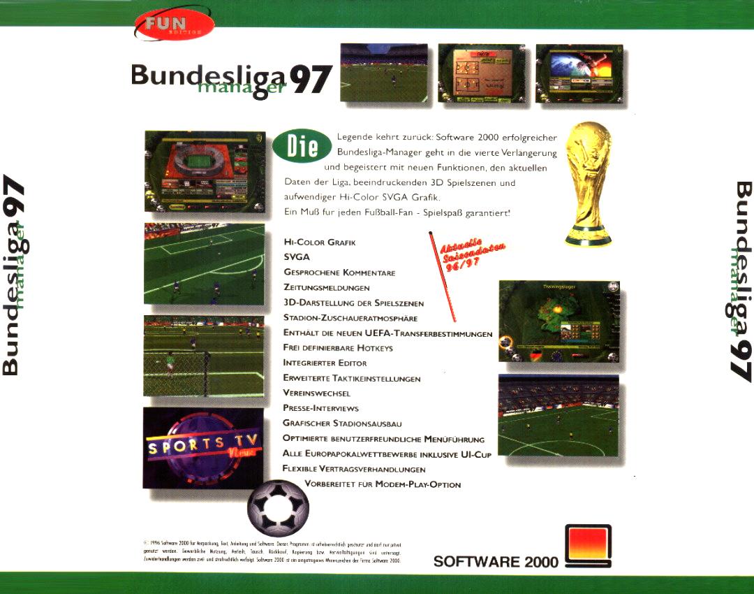 Bundesliga Manager 97 - zadn CD obal