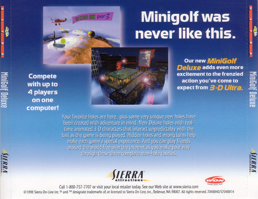 3D Ultra MiniGolf: Deluxe - zadn CD obal
