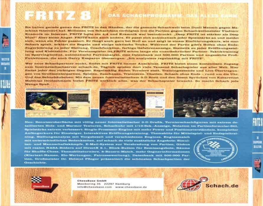 Fritz 8 - zadn CD obal
