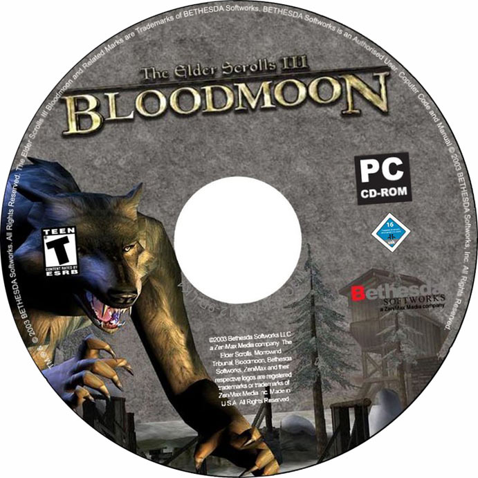 The Elder Scrolls 3: Bloodmoon - CD obal