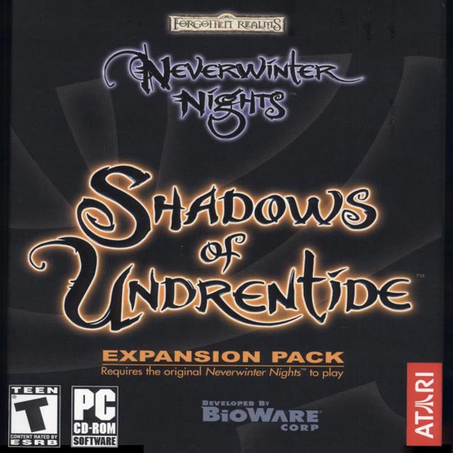 Neverwinter Nights: Shadows of Undrentide - pedn CD obal