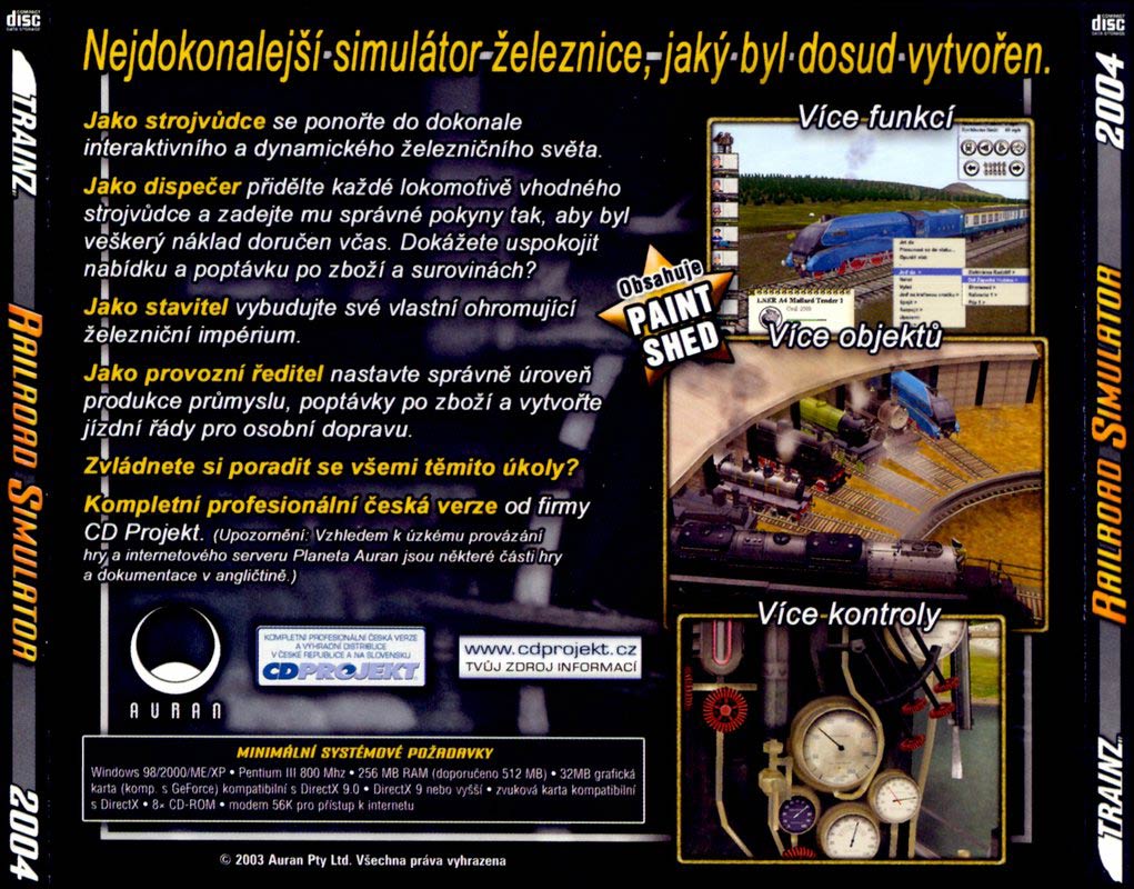 Trainz Railroad Simulator 2004 - zadn CD obal
