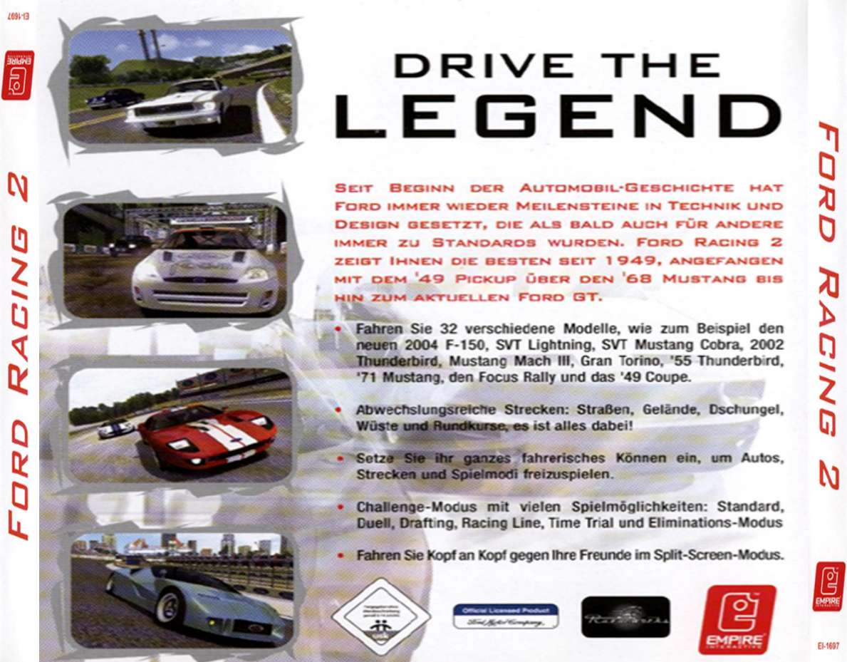 Ford Racing 2 - zadn CD obal