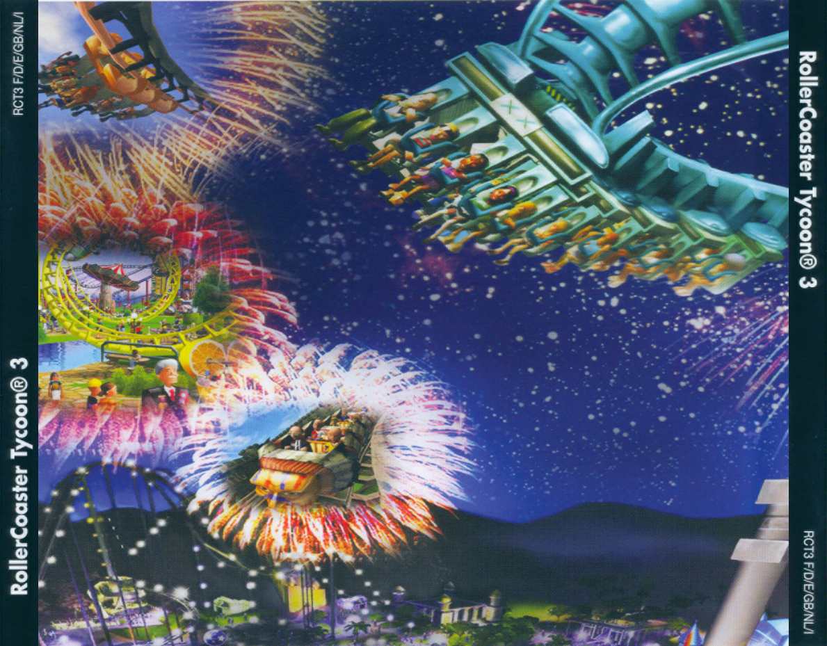 RollerCoaster Tycoon 3 - zadn CD obal