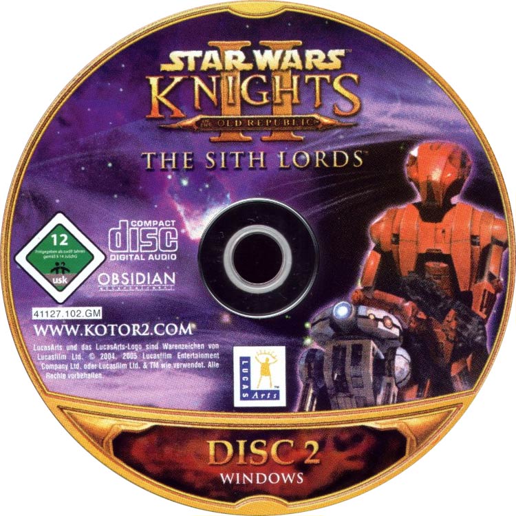 Star Wars: Knights of the Old Republic 2: The Sith Lords - CD obal 2