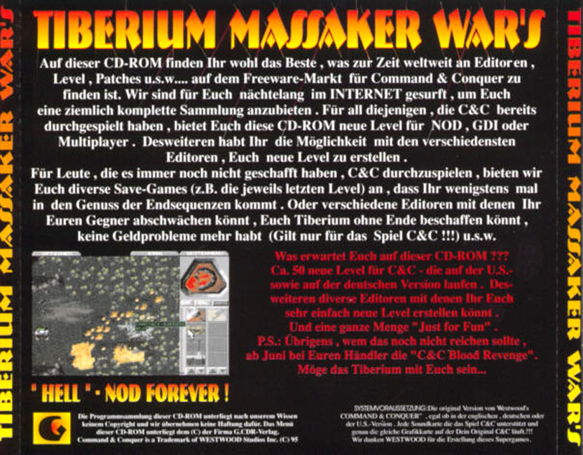 Command & Conquer: Tiberium Massaker War's - zadn CD obal