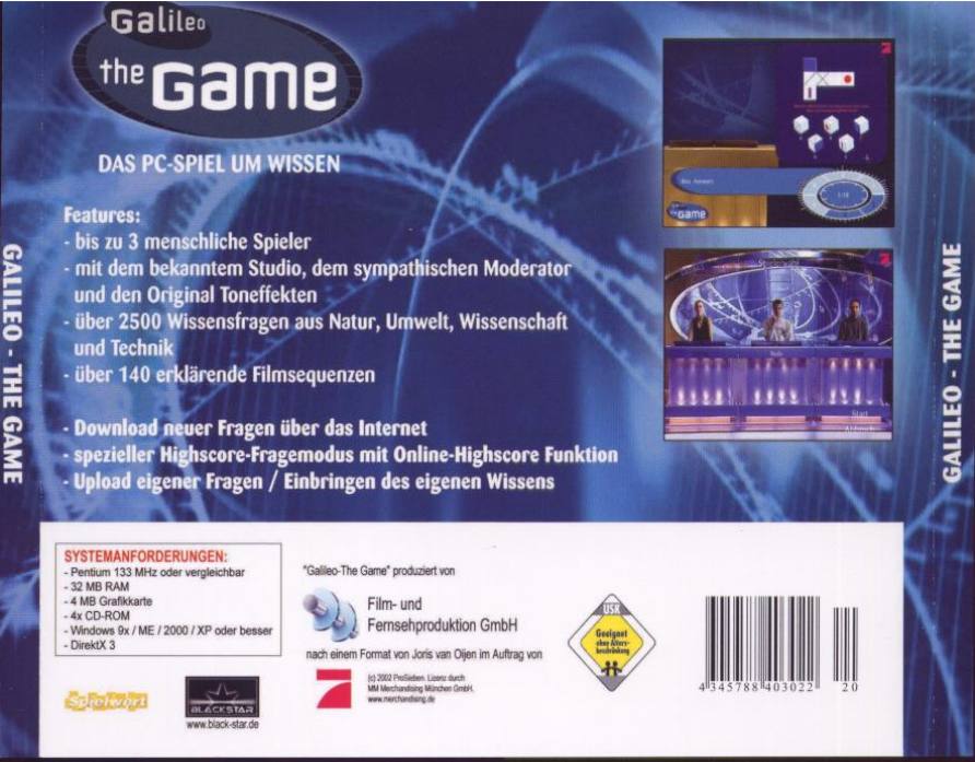Galileo: The Game - zadn CD obal