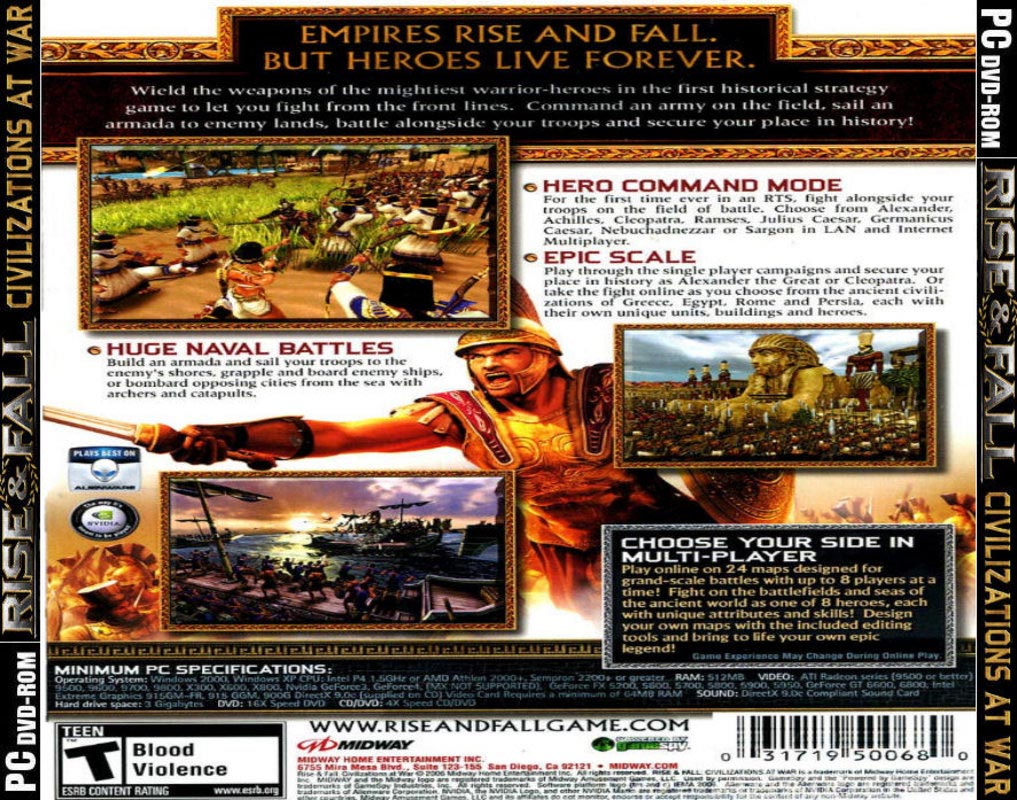 Rise & Fall: Civilizations at War - zadn CD obal