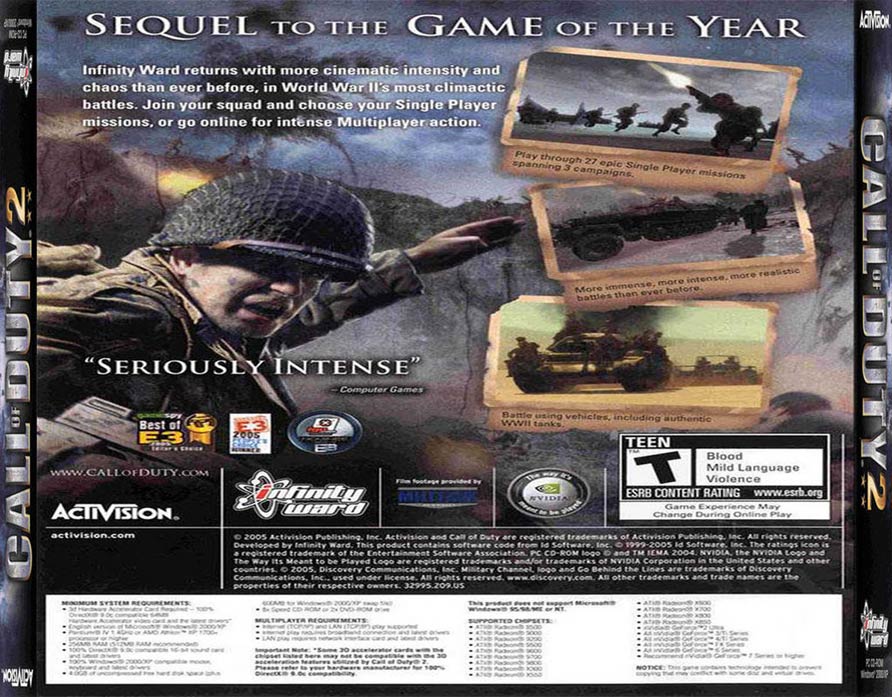 Call of Duty 2 - zadn CD obal
