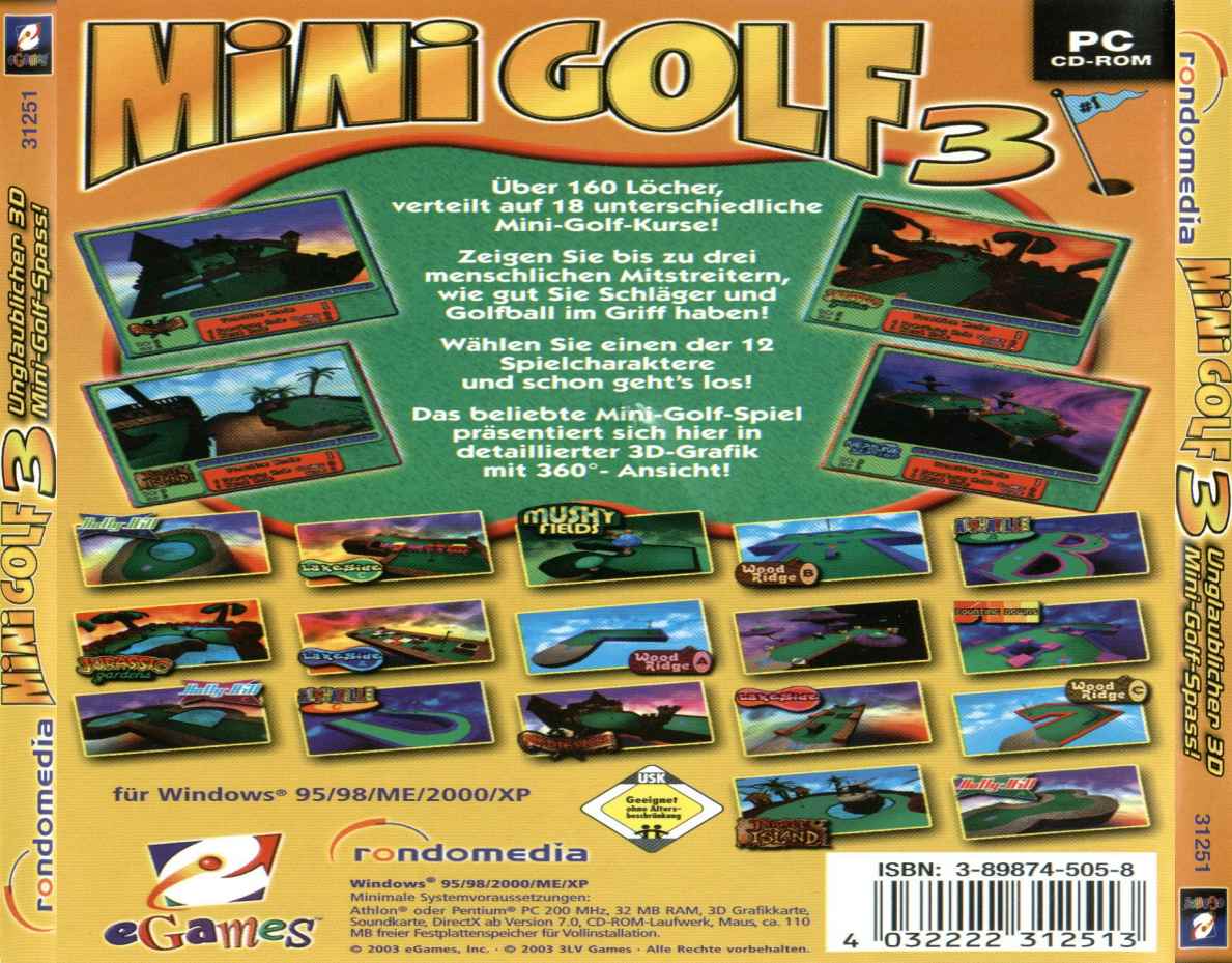 Mini Golf 3 - zadn CD obal