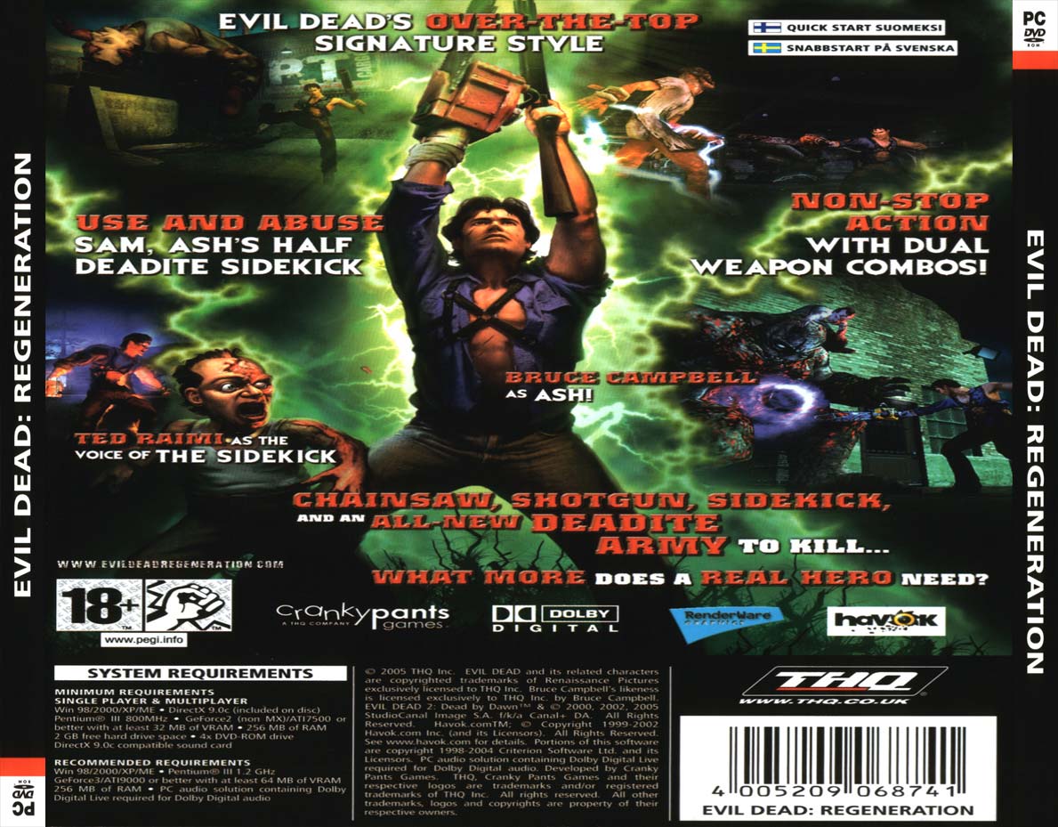 Evil Dead: Regeneration - zadn CD obal