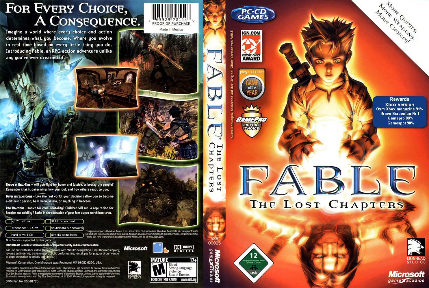 Fable: The Lost Chapters - DVD obal