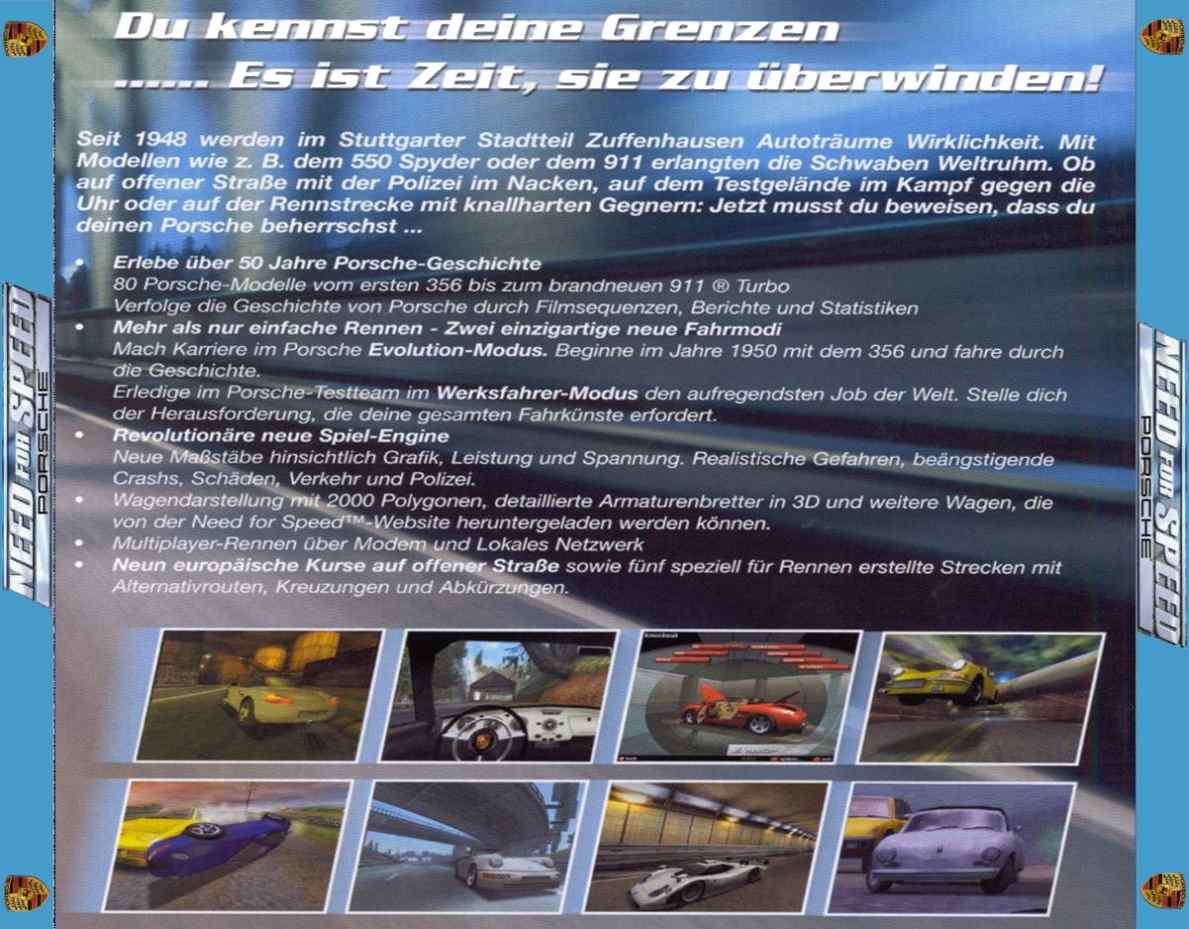 Need for Speed: Porsche - zadn CD obal 2