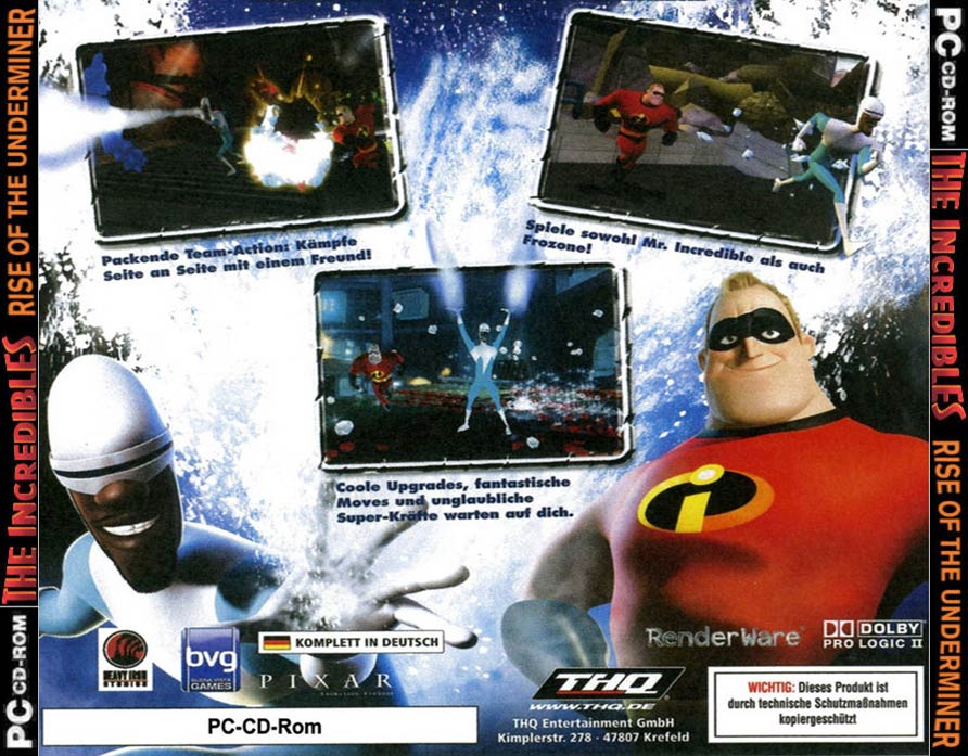The Incredibles: Rise of the Underminer - zadn CD obal