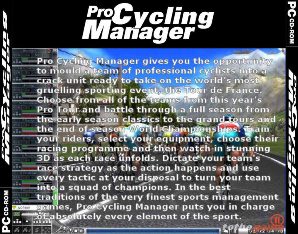 Pro Cycling Manager - zadn CD obal