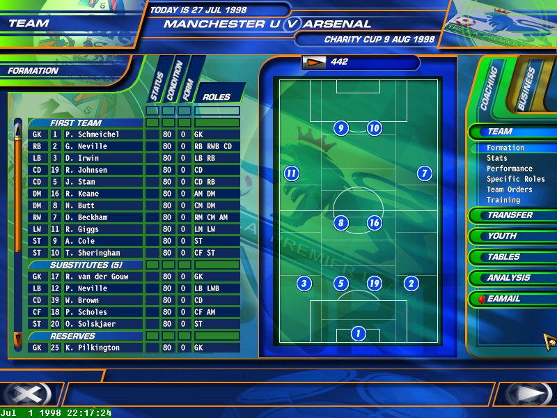 F.A. Premier League Football Manager 99 - screenshot 11