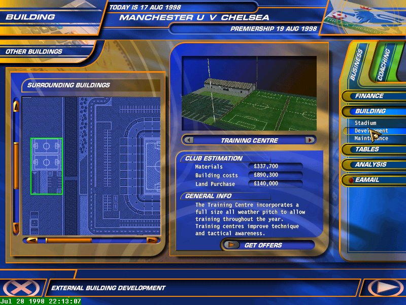 F.A. Premier League Football Manager 99 - screenshot 1