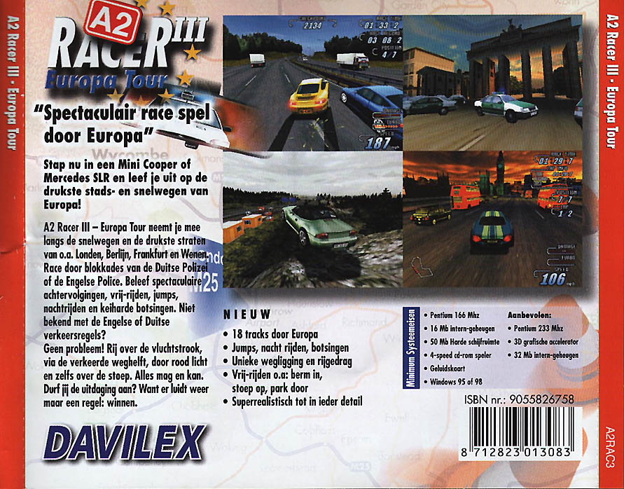 A2 Racer 3: Europa Tour - zadn CD obal