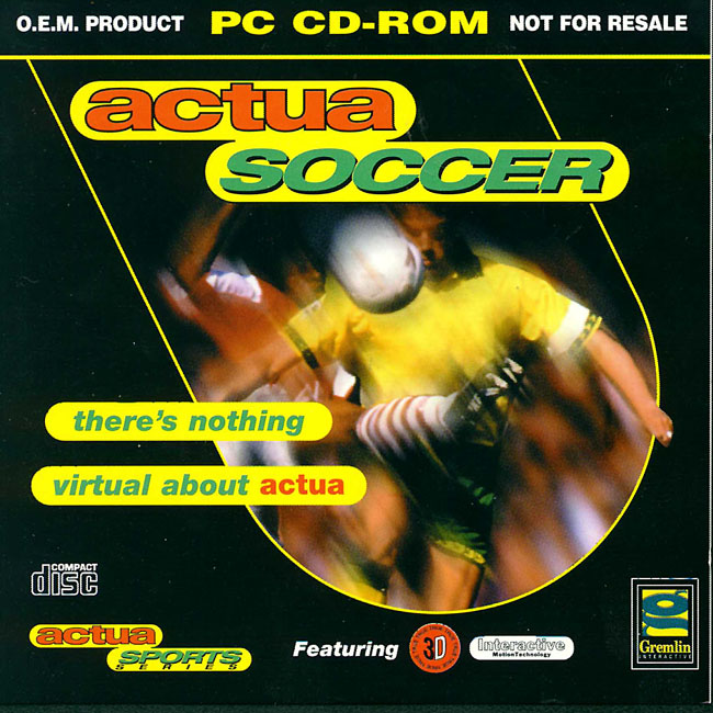 Actua Soccer - pedn CD obal