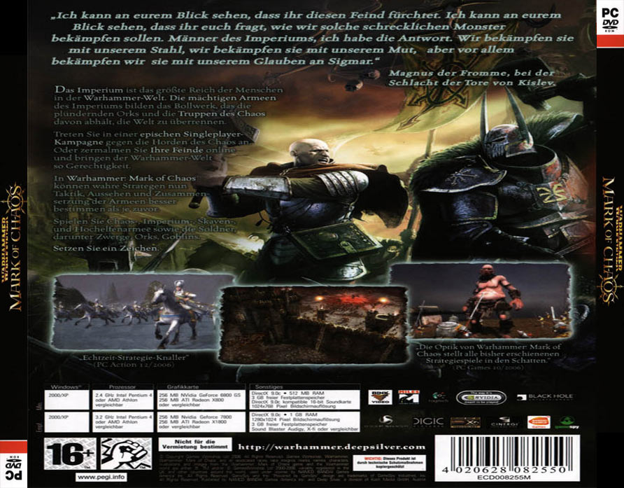 Warhammer: Mark of Chaos - zadn CD obal
