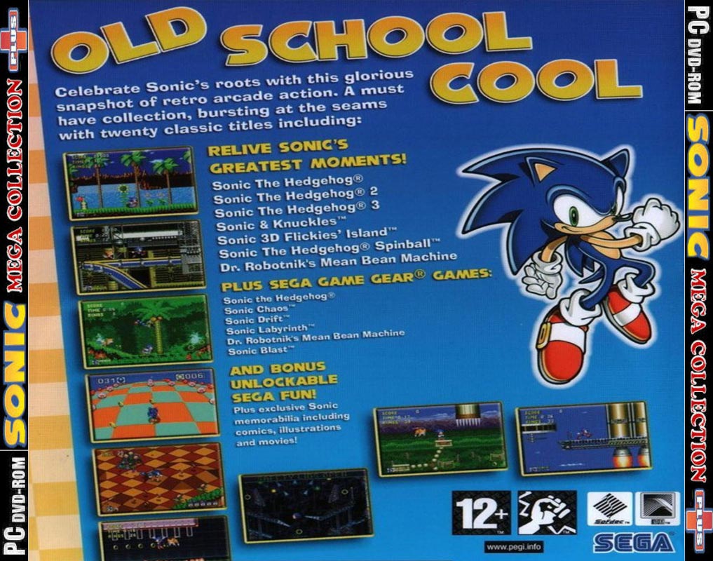 Sonic Mega Collection Plus - zadn CD obal