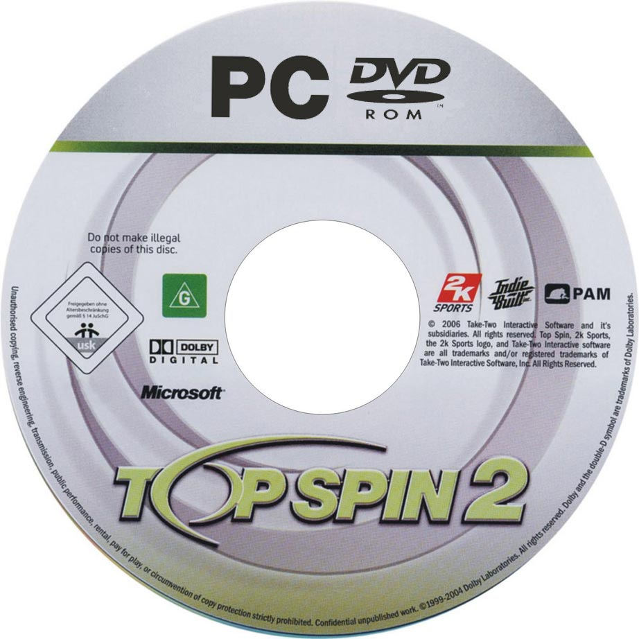 Top Spin 2 - CD obal 2