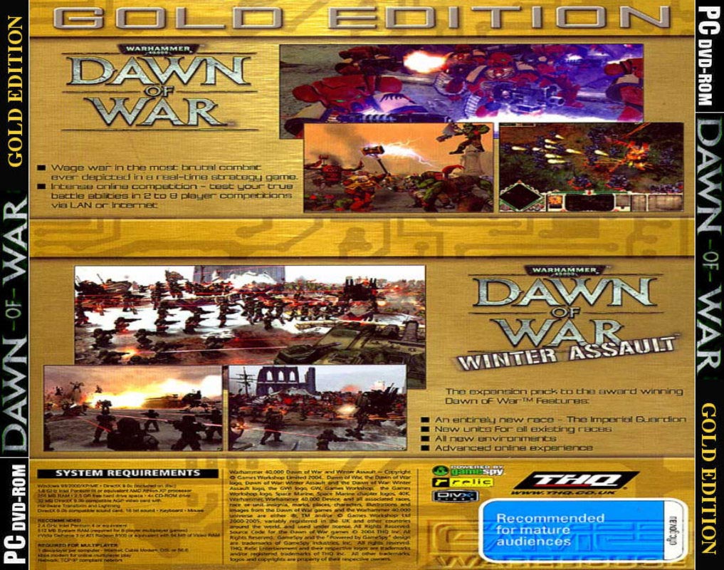 Warhammer 40000: Dawn of War Gold Edition - zadn CD obal