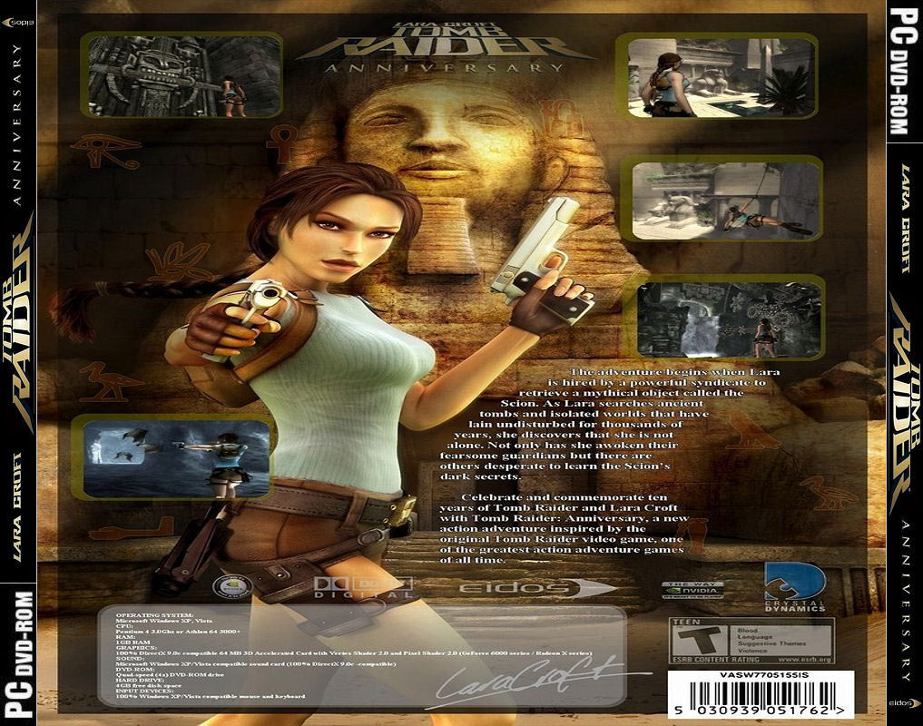 Tomb Raider: Anniversary - zadn CD obal