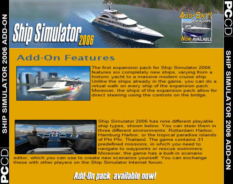 Ship Simulator 2006 Add-On - zadn CD obal