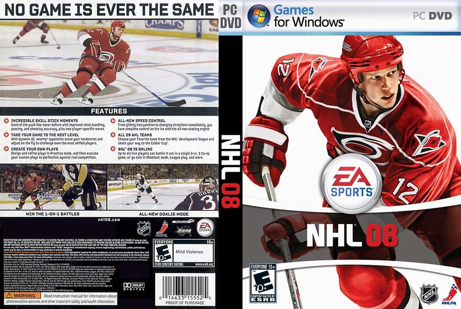 NHL 08 - DVD obal