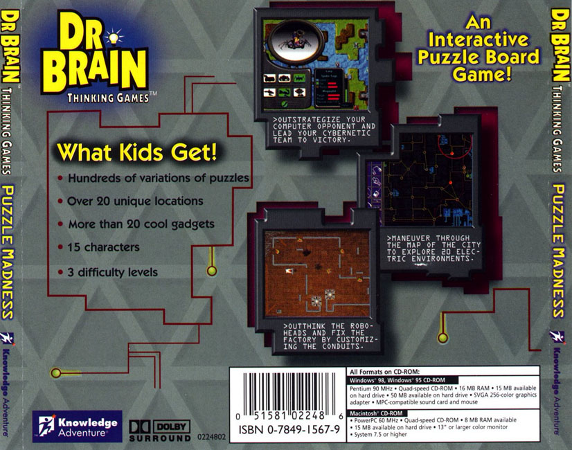 Dr. Brain Thinking Games: IQ Adventure - zadn CD obal
