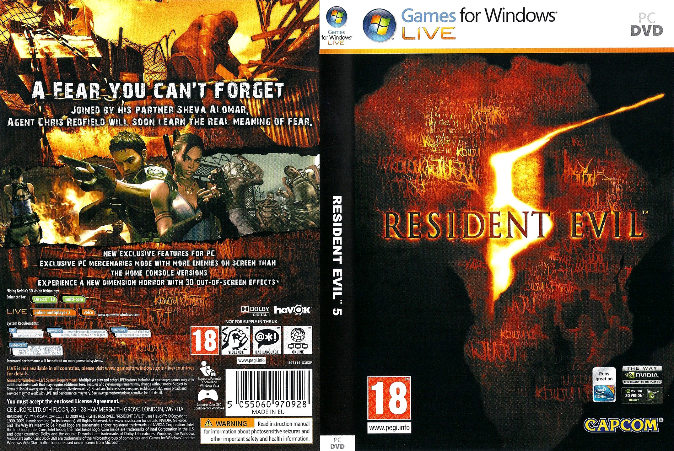 Resident Evil 5 - DVD obal
