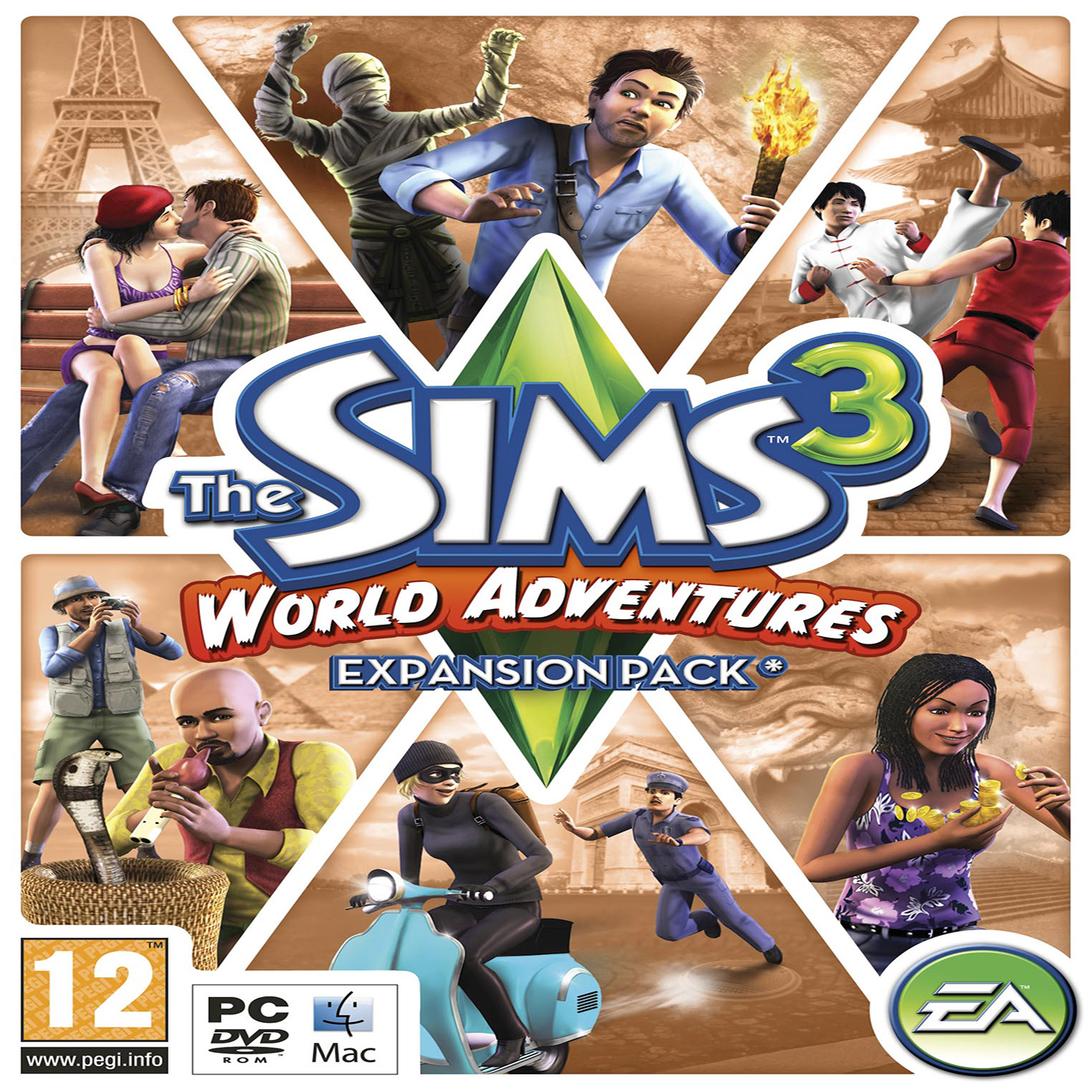 The Sims 3: World Adventures - pedn CD obal