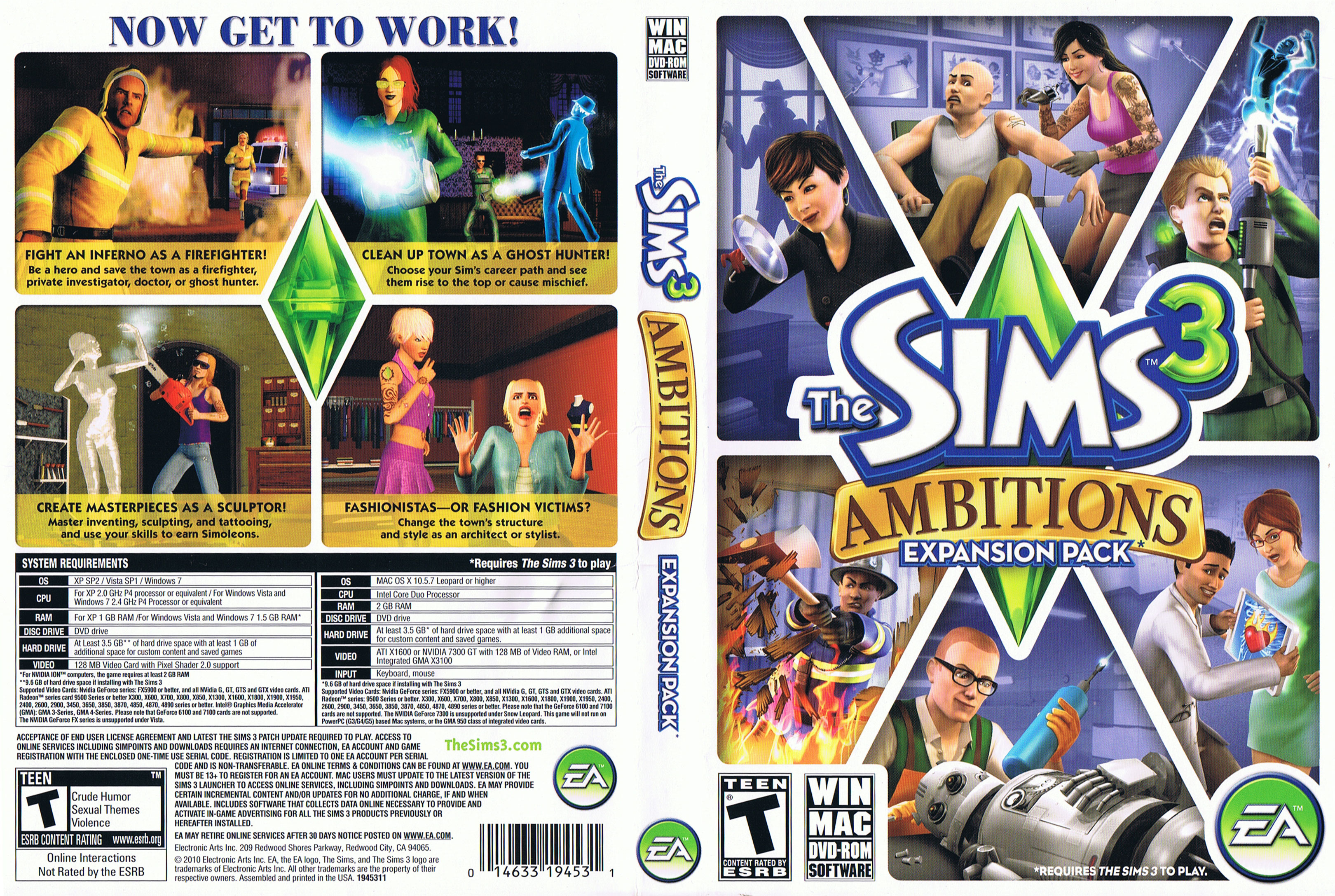 The Sims 3: Ambitions - DVD obal