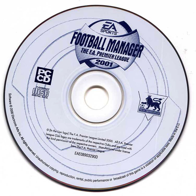 F.A. Premier League Football Manager 2001 - CD obal