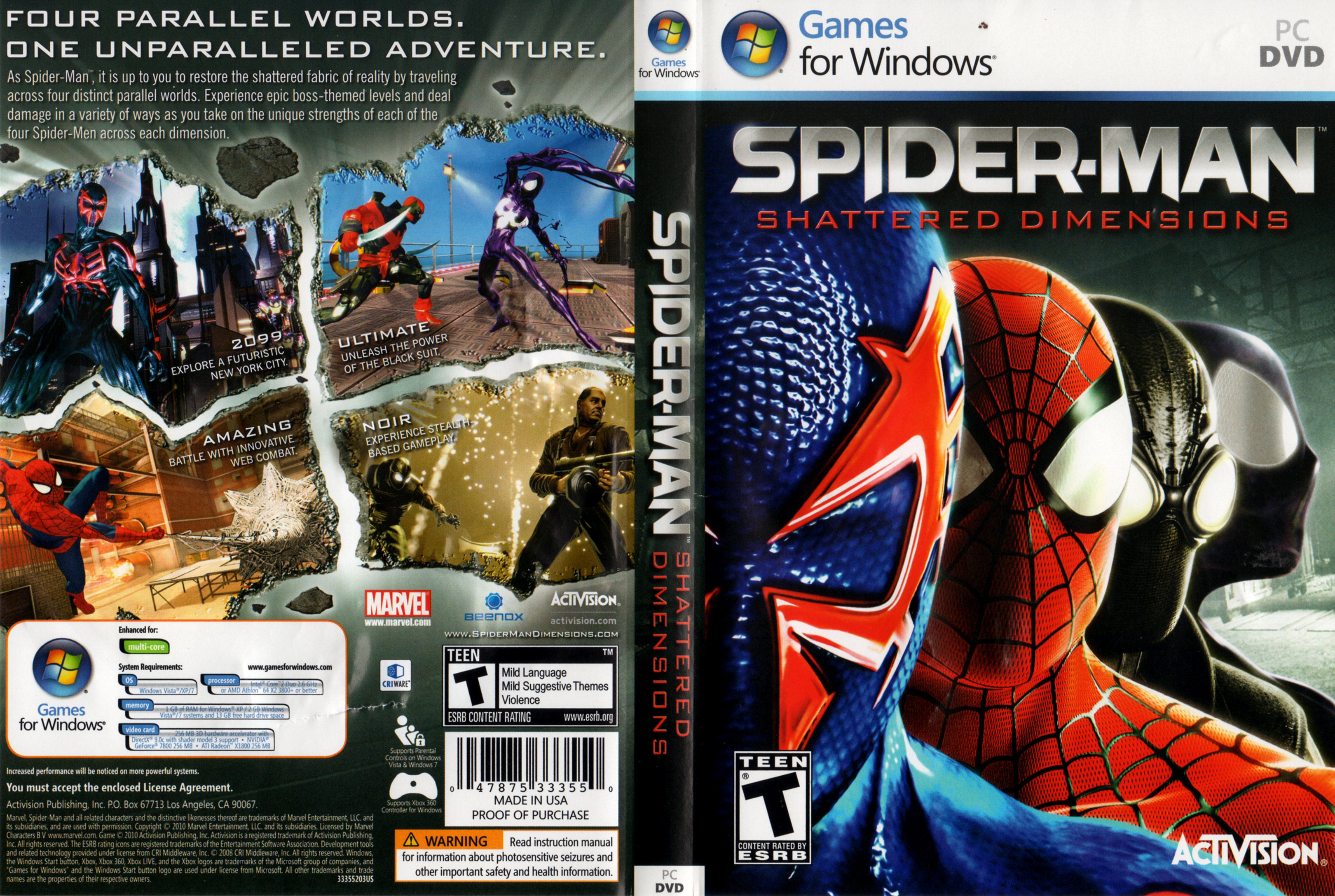 Spider-Man: Shattered Dimensions - DVD obal