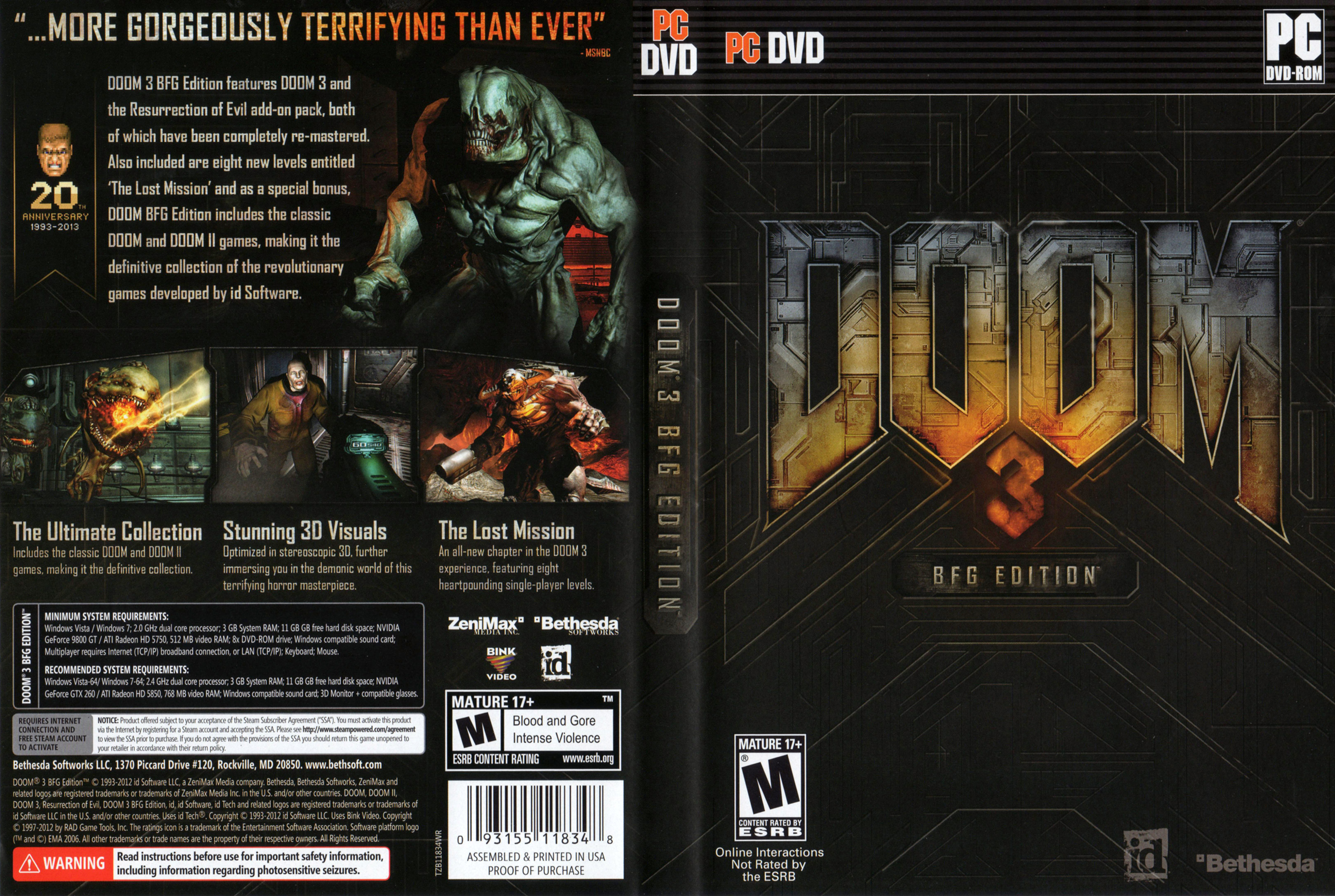 Doom 3: BFG Edition - DVD obal