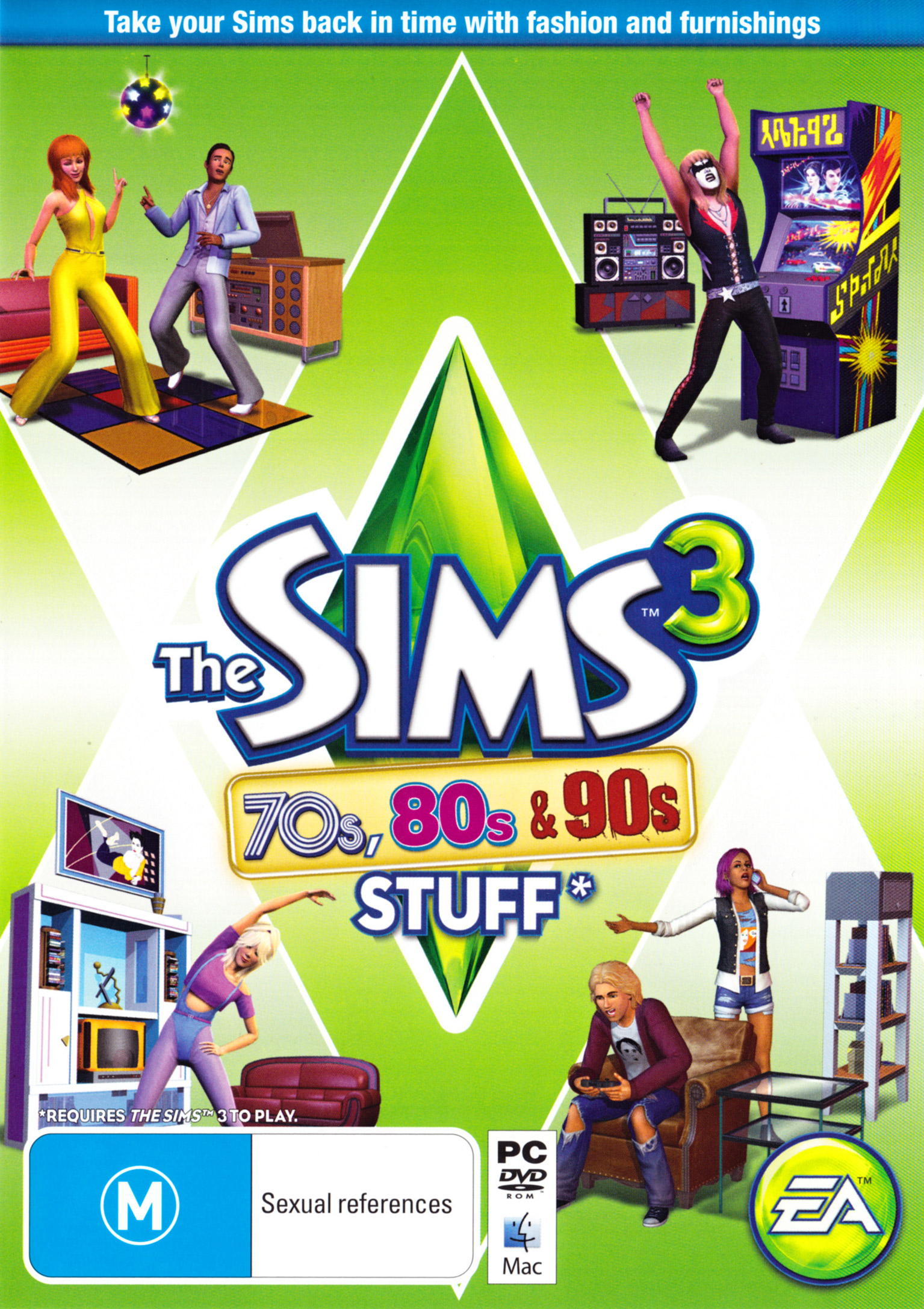 The Sims 3: 70s, 80s, & 90s Stuff - pedn DVD obal