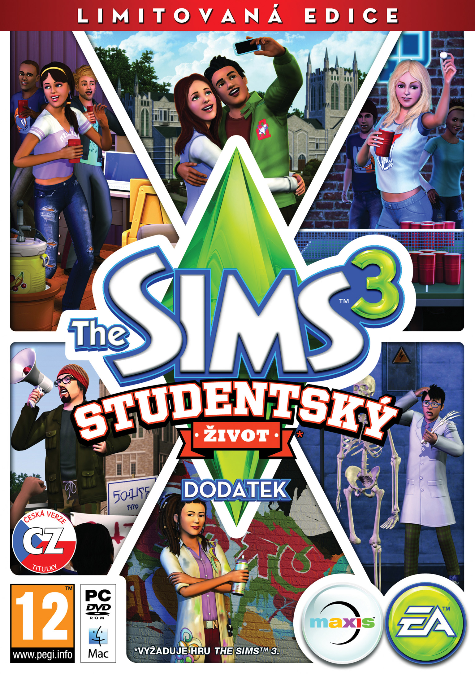 The Sims 3: University Life - pedn DVD obal 2