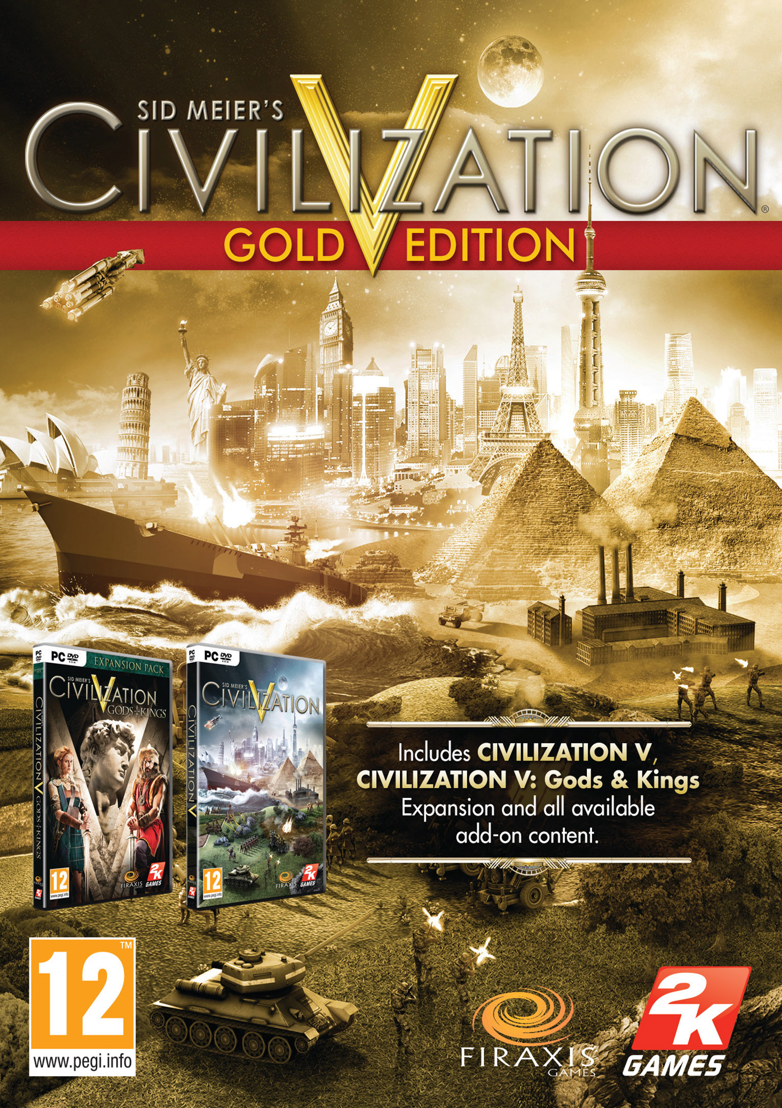 Civilization V: Gold Edition - pedn DVD obal