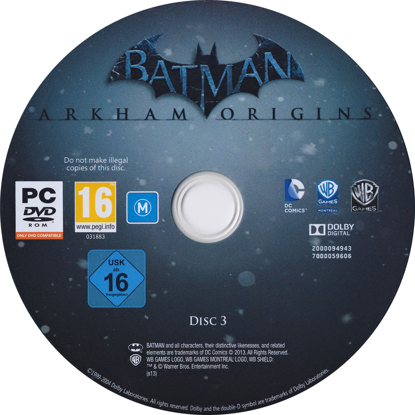Batman: Arkham Origins - CD obal 3