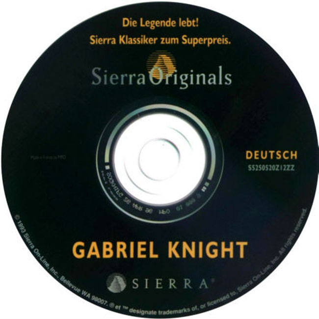 Gabriel Knight 1: Sins of the Fathers - CD obal