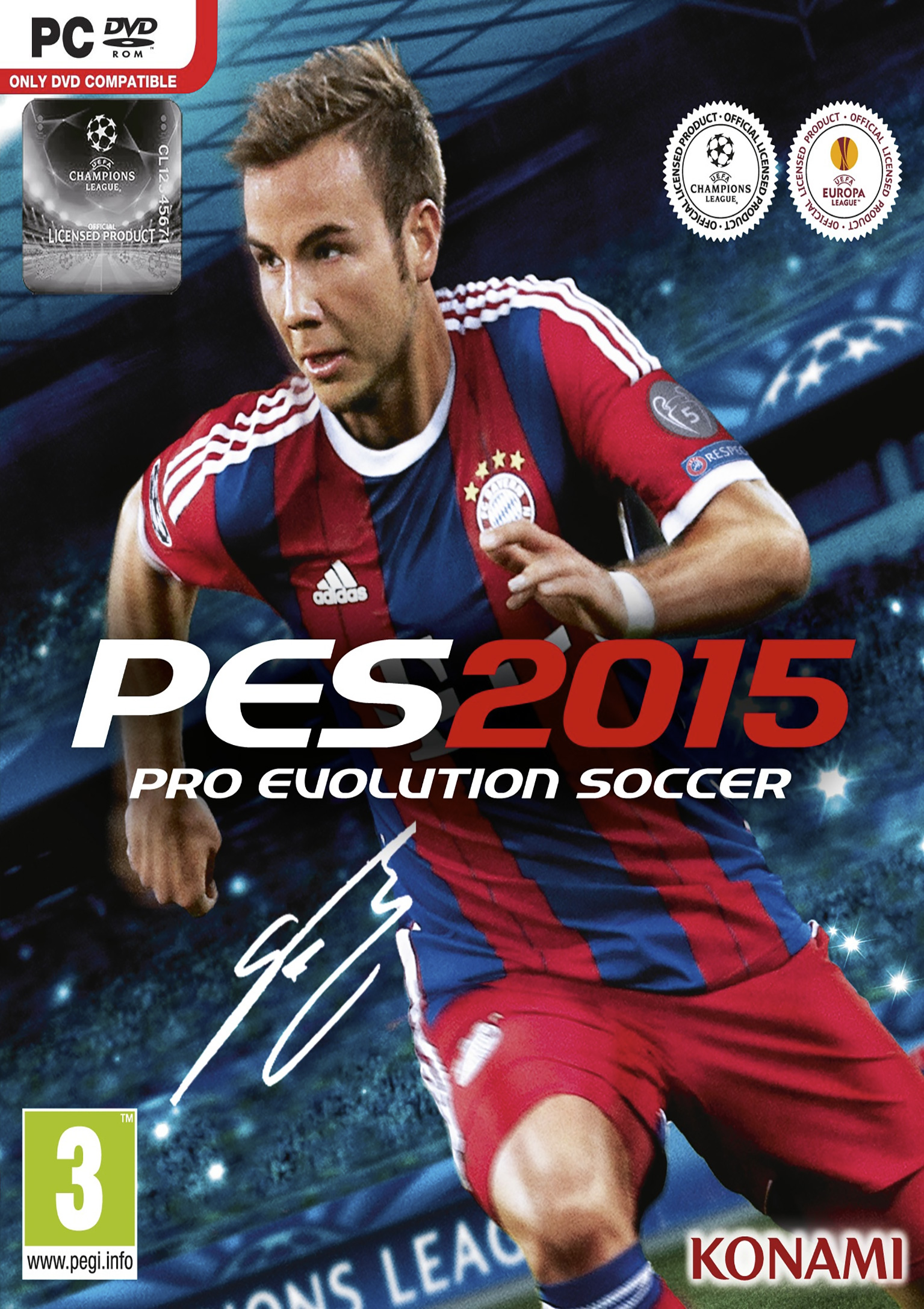 Pro Evolution Soccer 2015 - pedn DVD obal