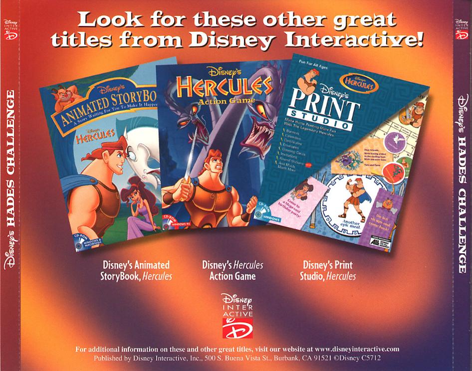 Disney's Hades Challenge - zadn CD obal