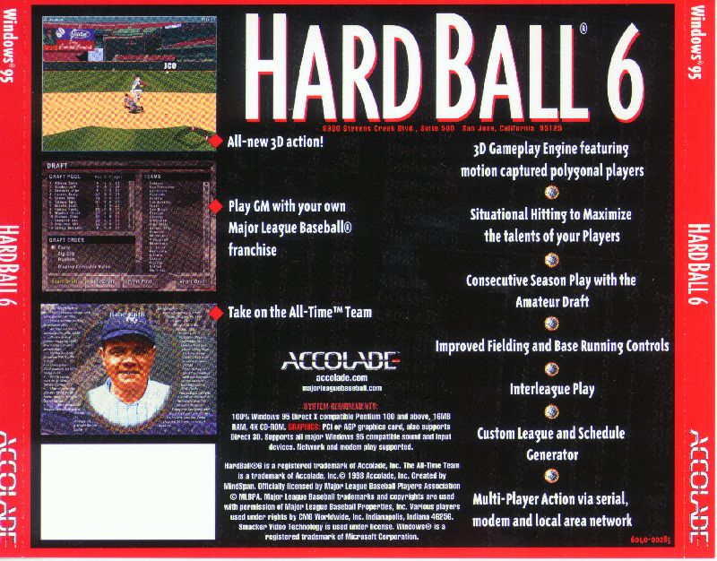 HardBall 6 - zadn CD obal
