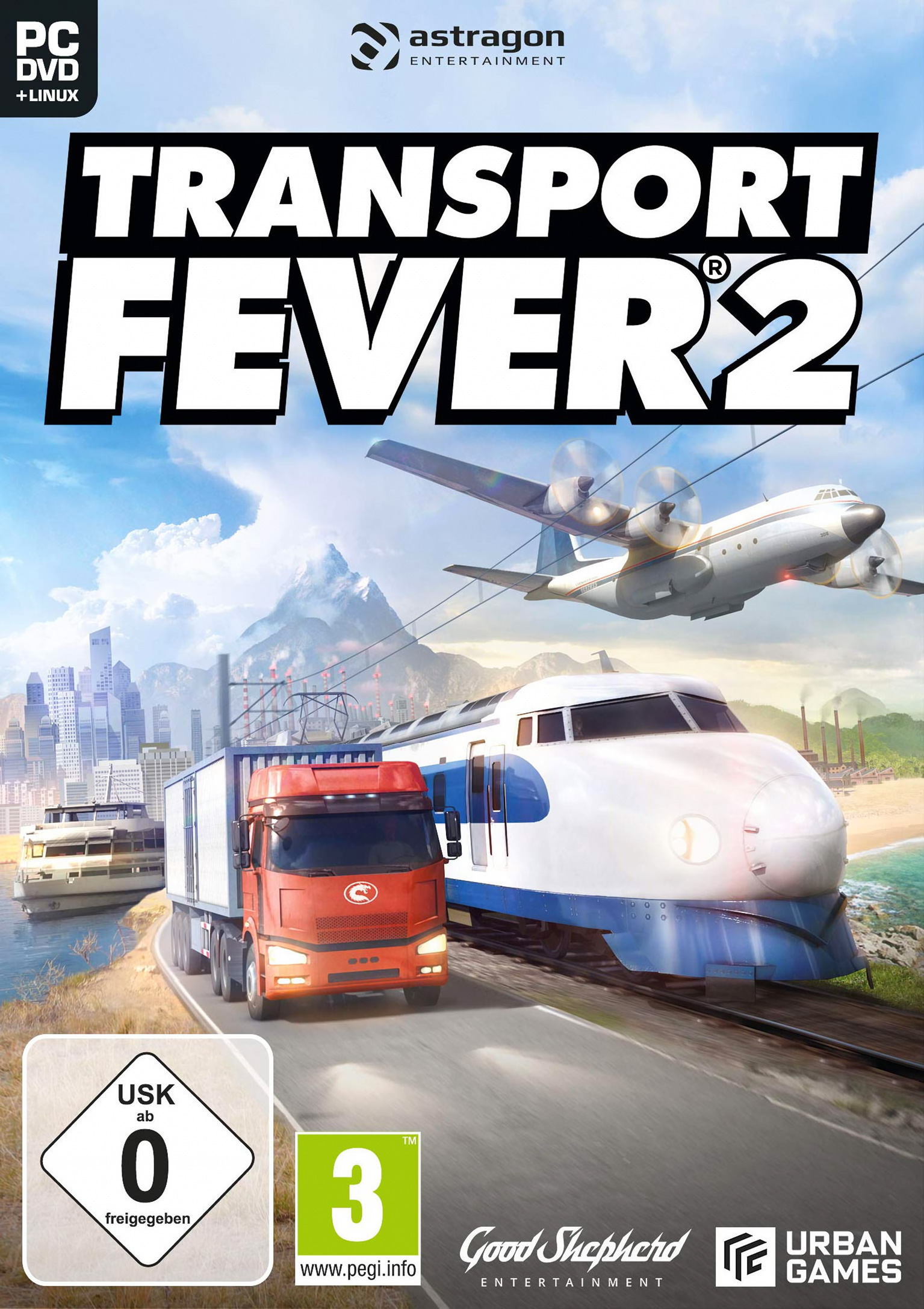 Transport Fever 2 - pedn DVD obal