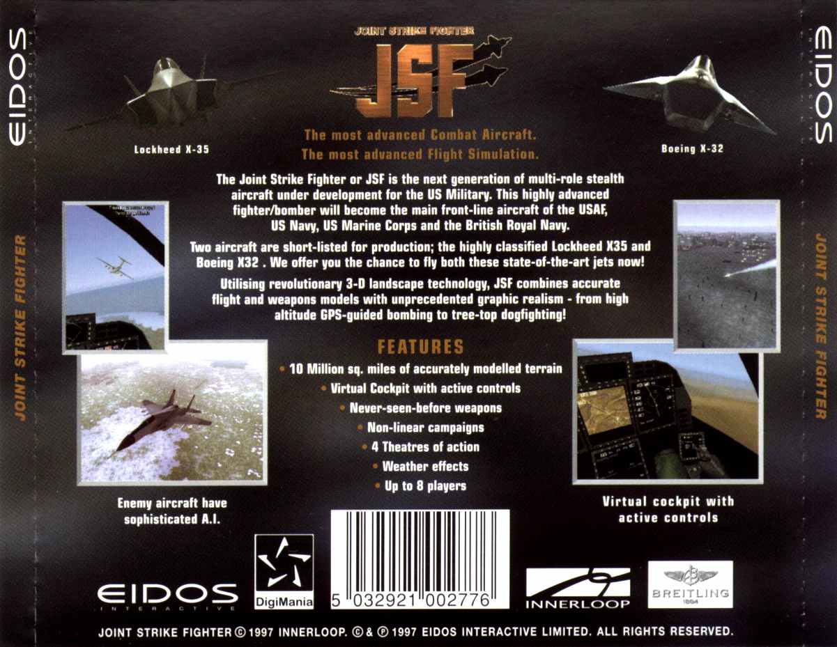 Joint Strike Fighter - zadn CD obal